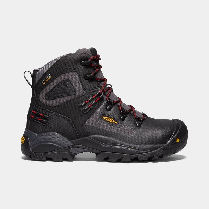 Botas De Trabajo Keen St. Paul 6" Wp Carbon-fiber Toe Para Hombre Negros - Botas Keen Mexico (938561